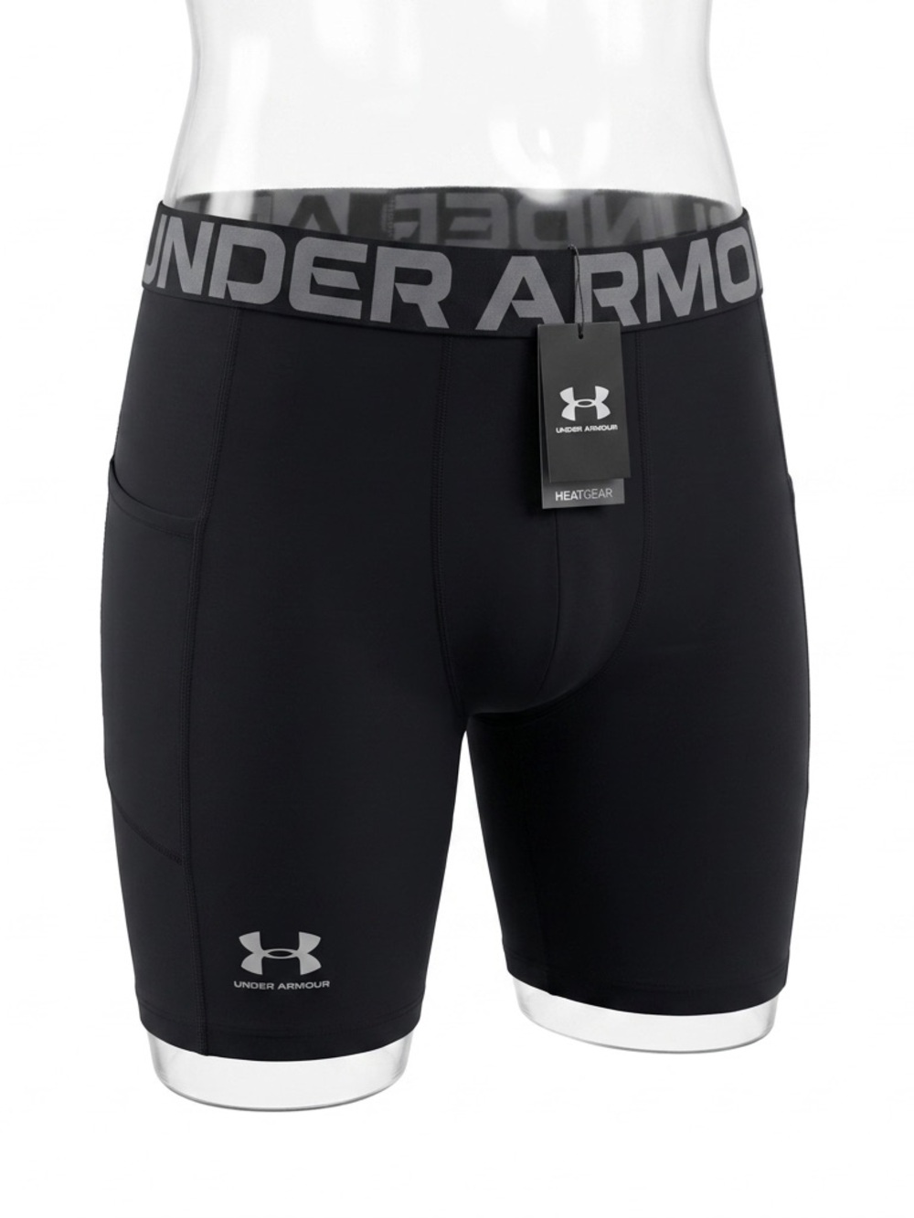 Under Armour HeatGear Compression Shorts Men 2XL Black Pocket NEW